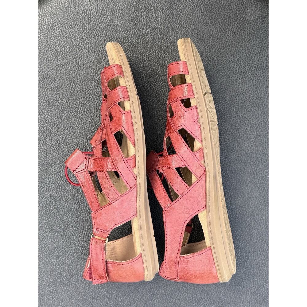 Earth Origins Red Strappy Leather Comfort Sandals Women's 10M - Picture 4 of 6